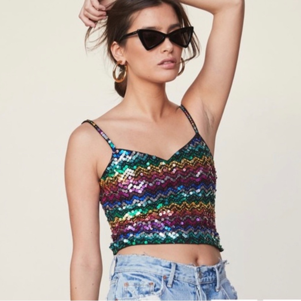 Skirts Lpa Rainbow Sequin Skirt in Multicolor from REVOLVE